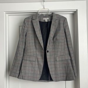 H&M Plaid Gray Blazer